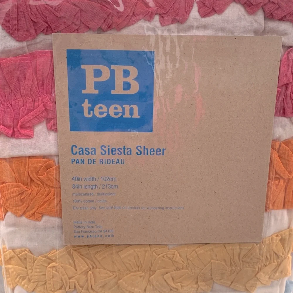 PB Teen Pottery Barn Casa Siesta Sheer Curtain NEW!